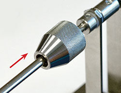 Wire being inserted into tool